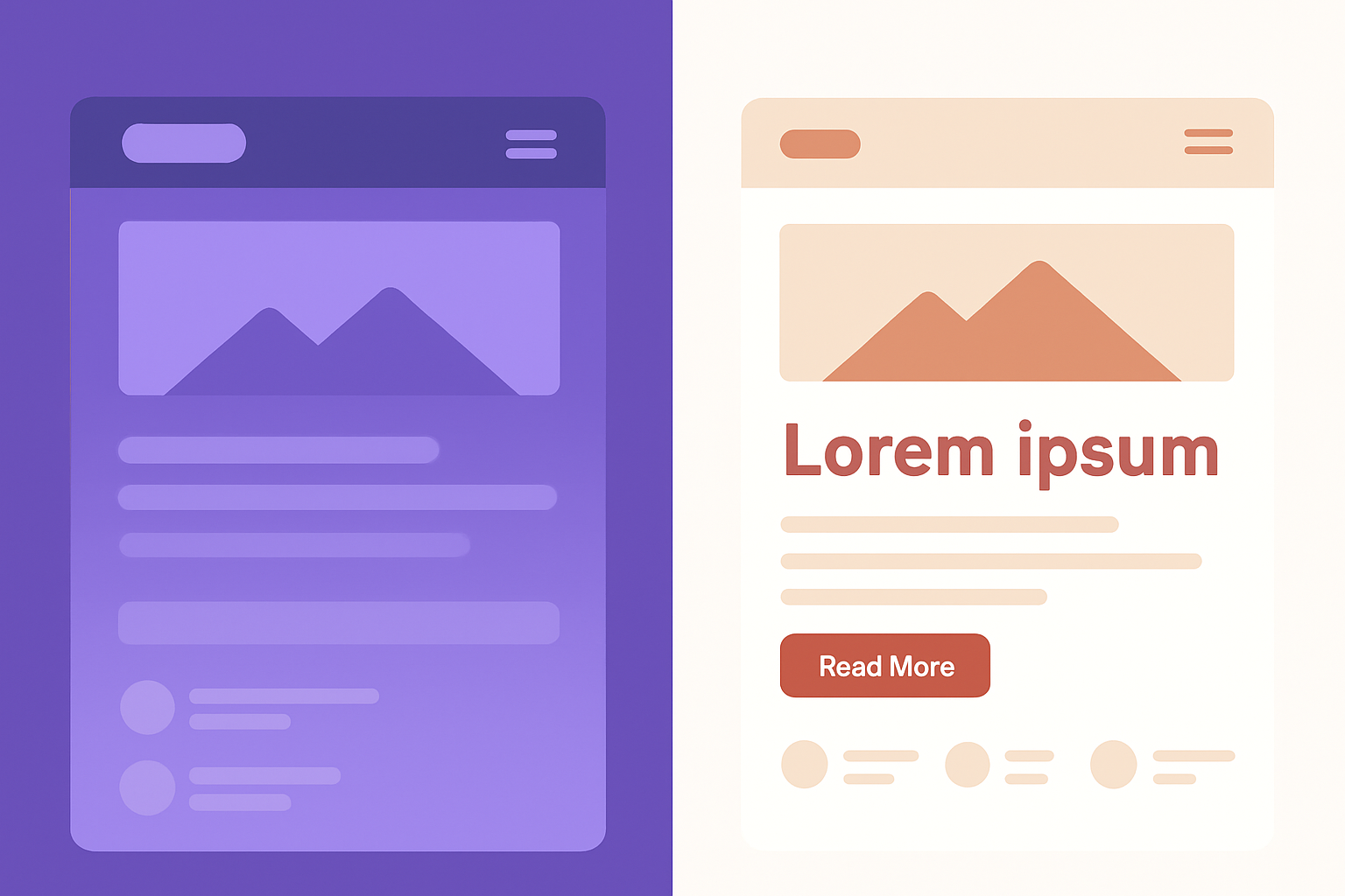 Generic template website vs premium designed website comparison